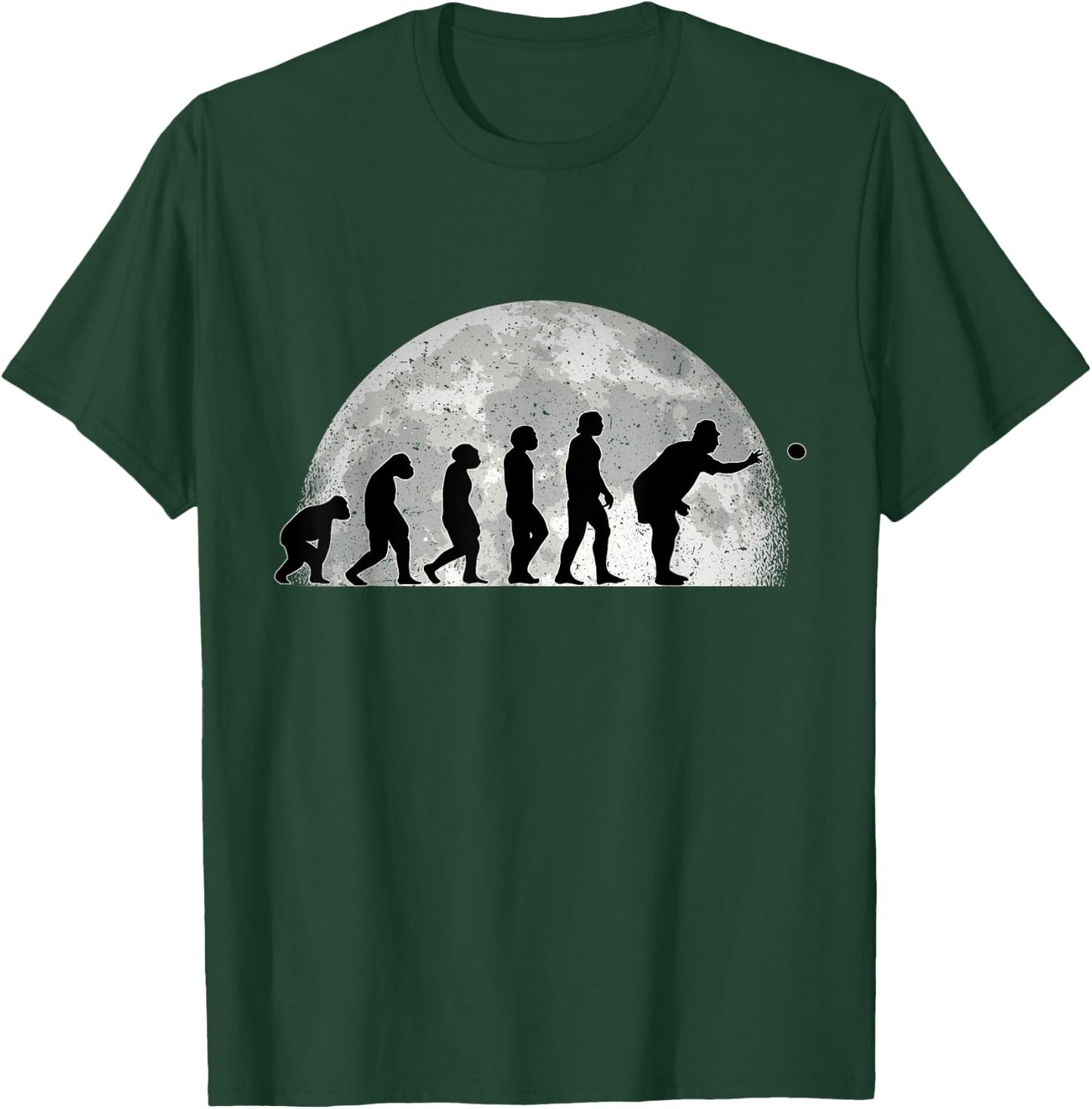 Bowling Evolution Moon Petanque Balls , Black, S T-Shirt - T-Shirt | Forest