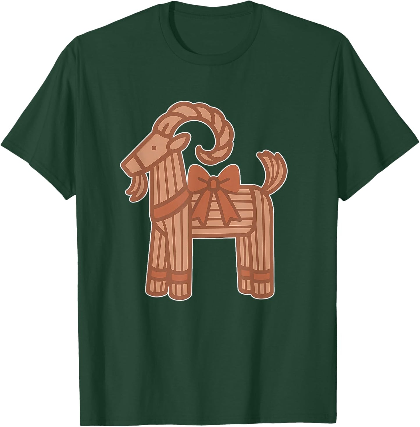 Yule Goat Straw Figure with Bow T-Shirt - T-Shirt | Forest
