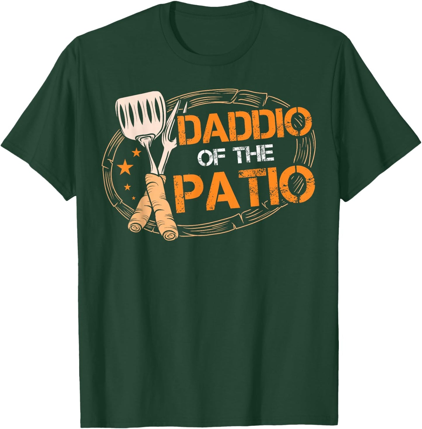 Daddio Of The Patio Grilling Sausage BBQ Barbecue Top Grill T-Shirt - T-Shirt | Forest