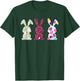 Cute Pink Leopard Eggs Flower Happy Easter Bunny Rabbit T-Shirt - T-Shirt | Forest