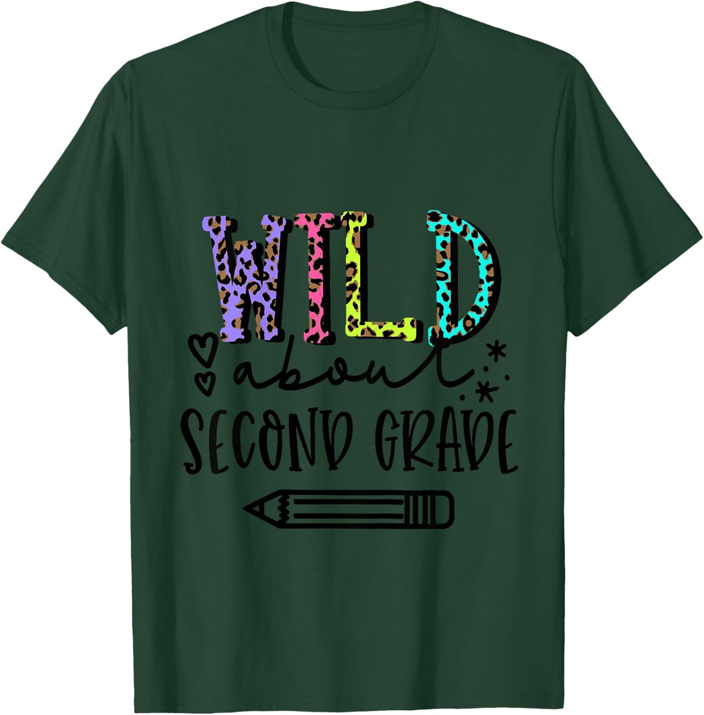 Kids Wild About 2nd Grade Girls First Day of Second Grade T-Shirt - T-Shirt | Forest