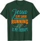 Marathoner Jesus Is My Savior Running Is My Therapy Marathon T-Shirt - T-Shirt | Forest