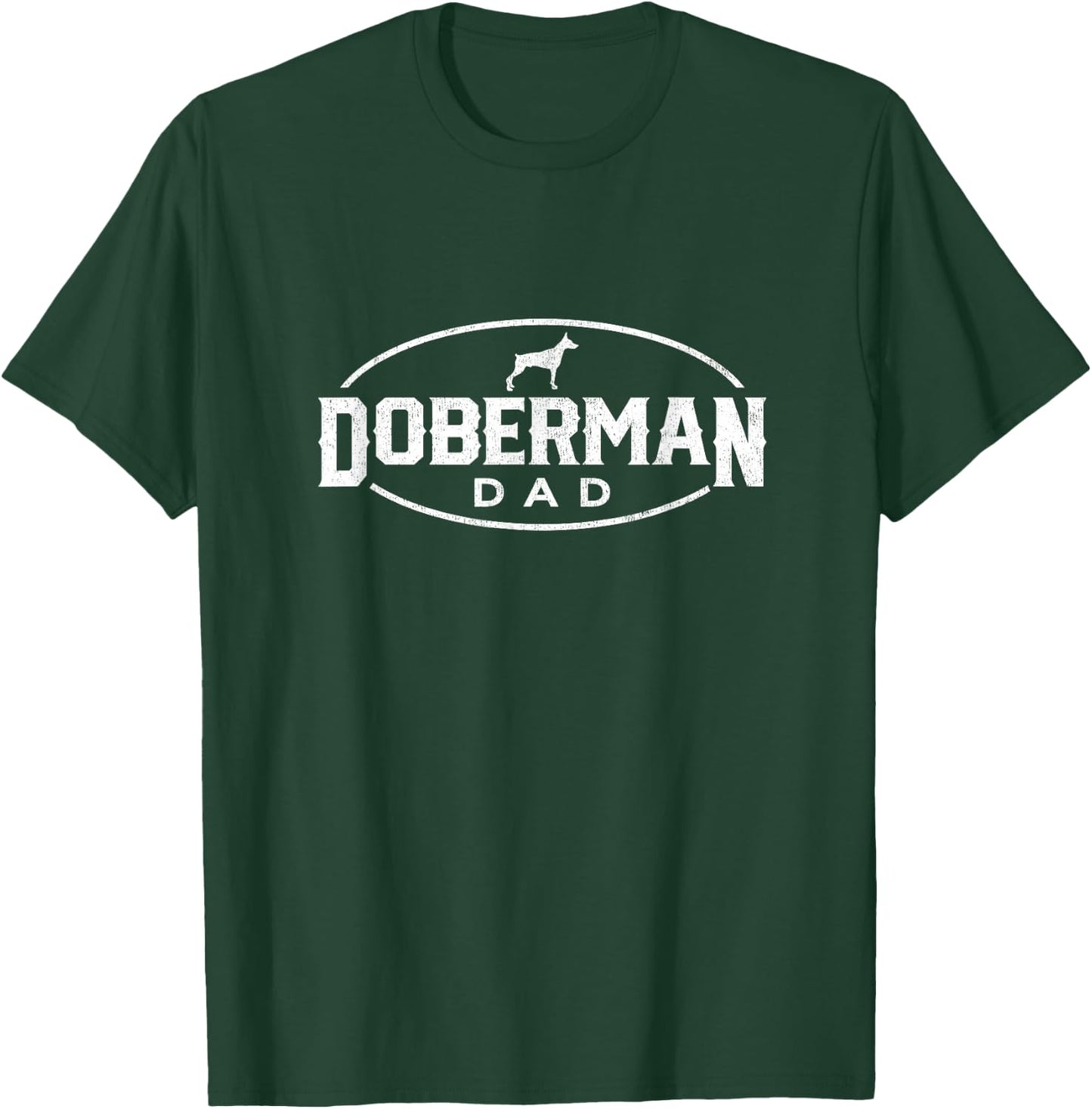 Doberman Pinscher Dog Dad Silhouette Fur Dog Papa Dog Lover T-Shirt - T-Shirt | Forest