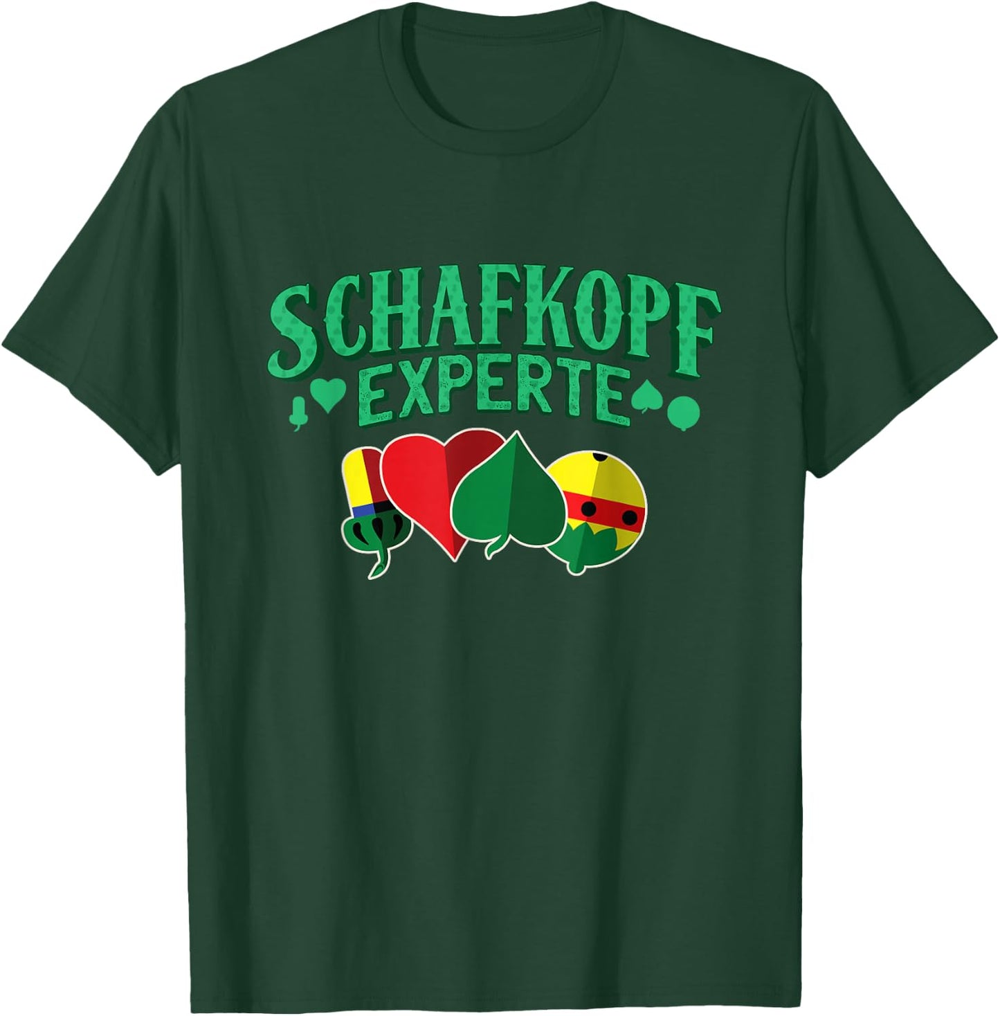 Sheephead Expert Sheephead Symbols Bavarian Sauspiel , black T-Shirt - T-Shirt | Forest