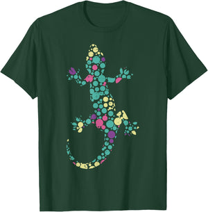 Dot Art Lizard Polka Dots Men Boys Kids Women T-Shirt - T-Shirt | Forest