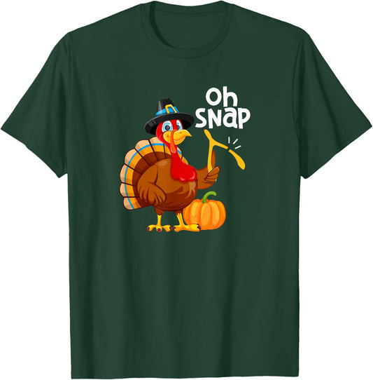 Oh Snap Funny Thanksgiving Day Dinner Turkey Party Pilgrim T-Shirt - T-Shirt | Forest