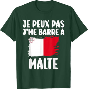J'Peux Pas J'Me Barre à Malta Travel Gift , Black, S T-Shirt - T-Shirt | Forest