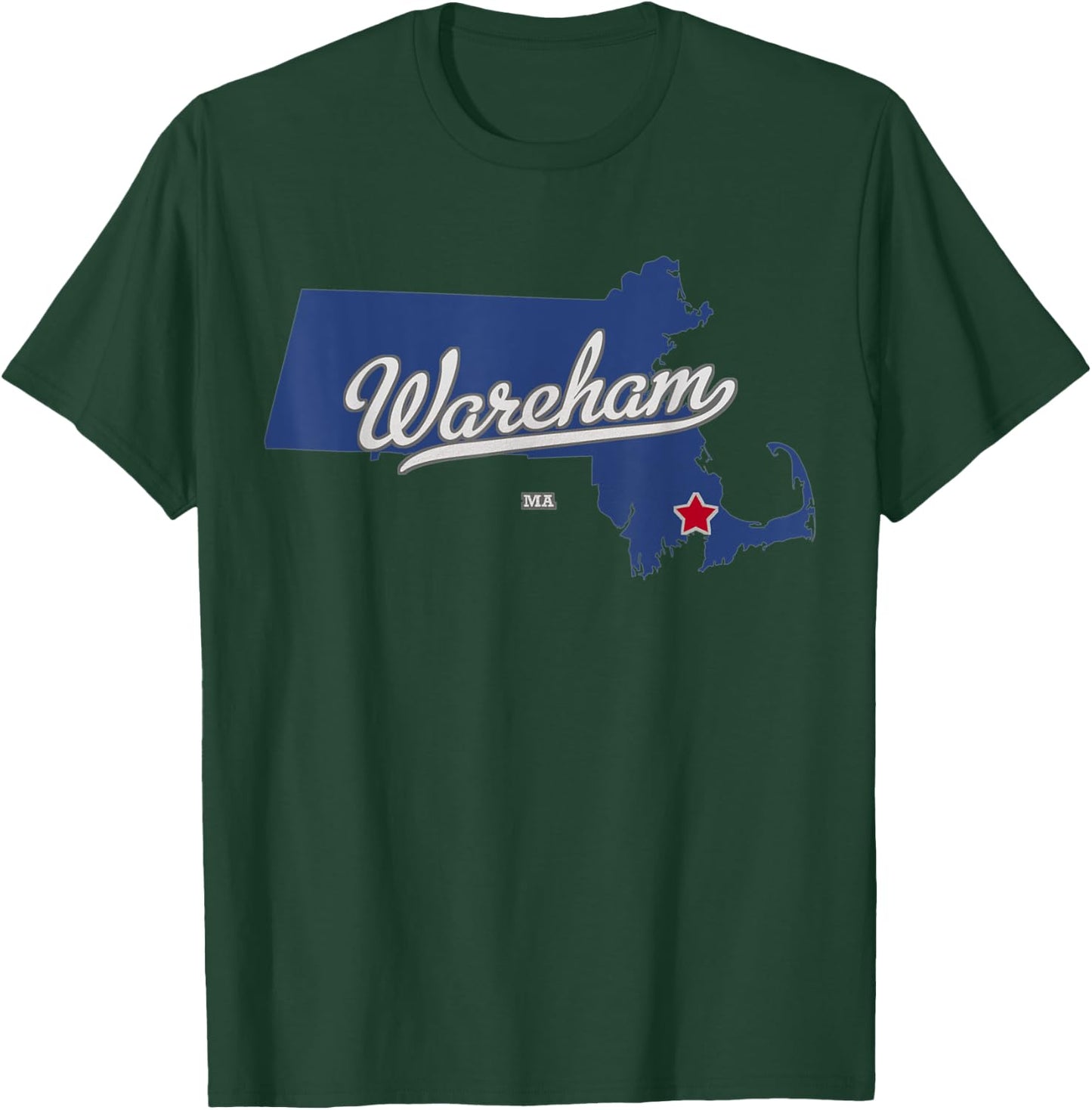Wareham Massachusetts MA Map T-Shirt - T-Shirt | Forest