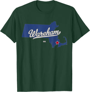 Wareham Massachusetts MA Map T-Shirt - T-Shirt | Forest