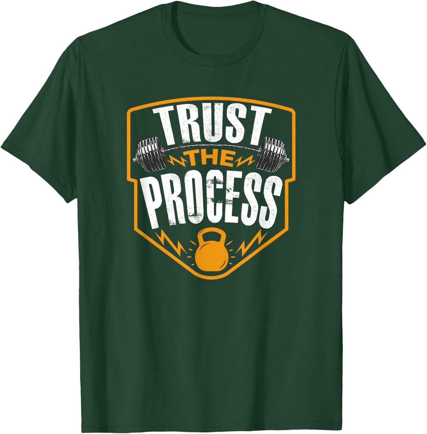 Trust The Process Motivational Quote Gym Workout Graphic T-Shirt - T-Shirt | Forest
