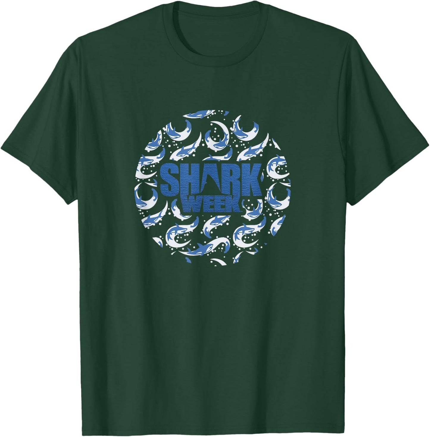 Shark Week Great White In Pursuit Pattern Vintage Logo T-Shirt - T-Shirt | Forest