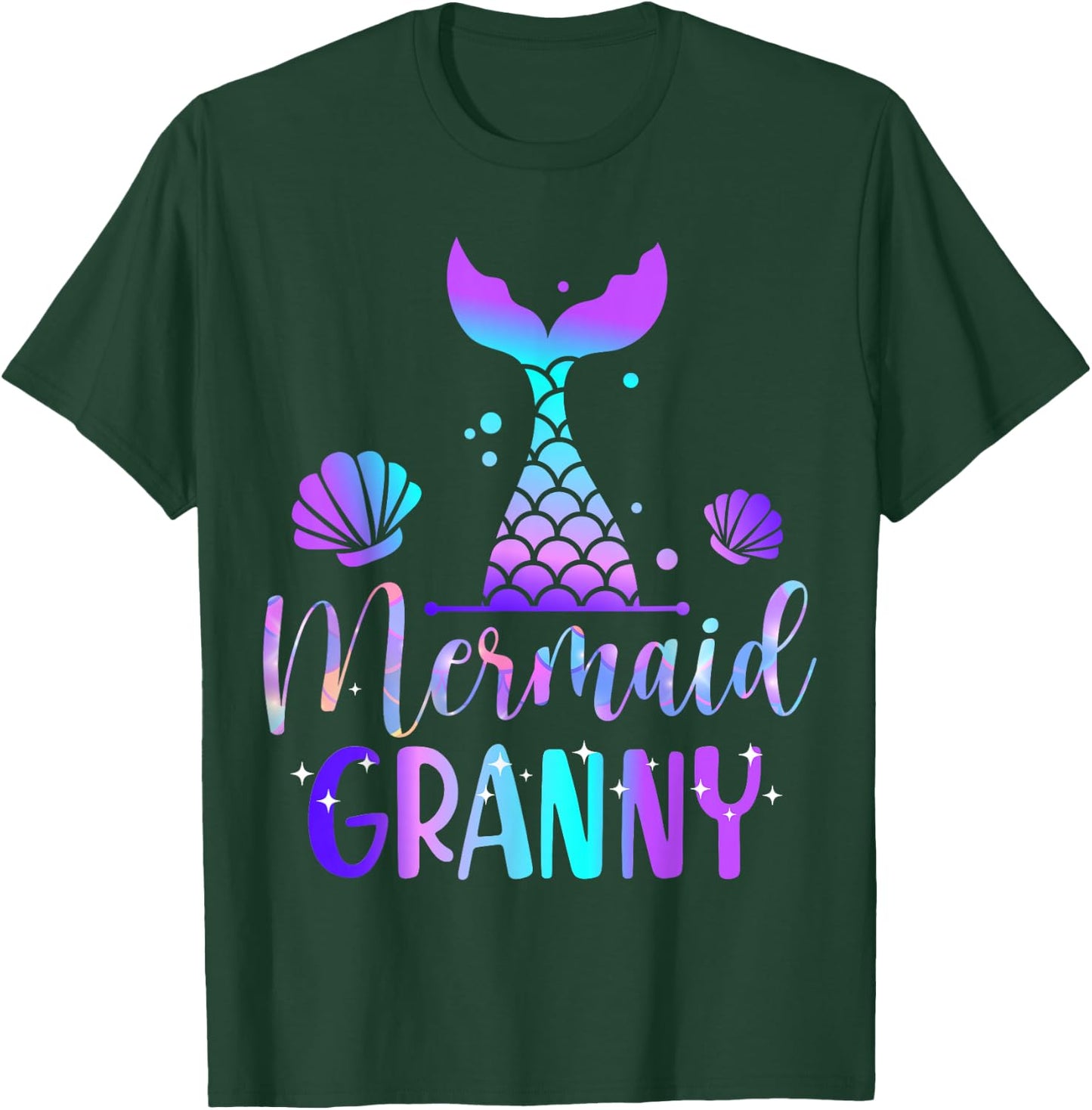 Mermaid Granny of The Birthday Mermaid Birthday Crew Family T-Shirt - T-Shirt | Forest