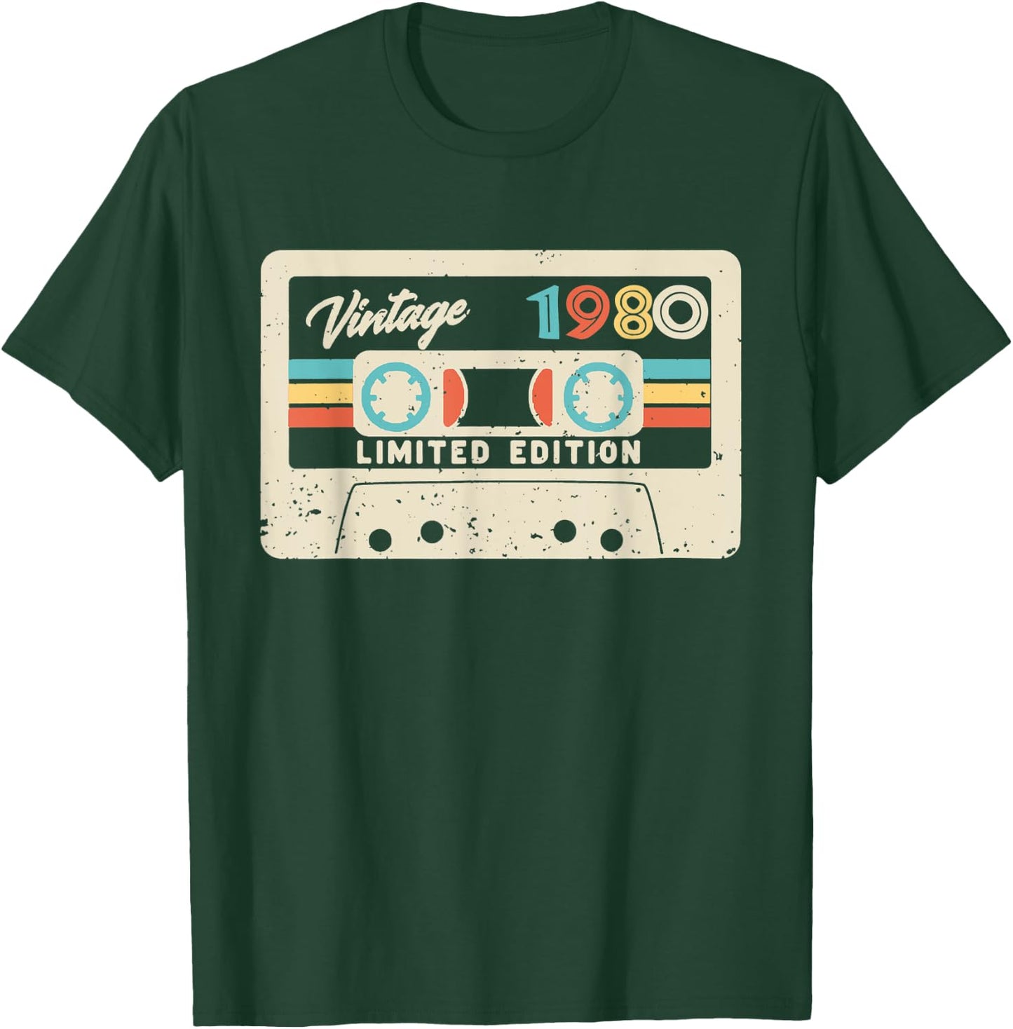42nd Birthday Gift Vintage 1980 Limited Edition Cassette T-Shirt - T-Shirt | Forest