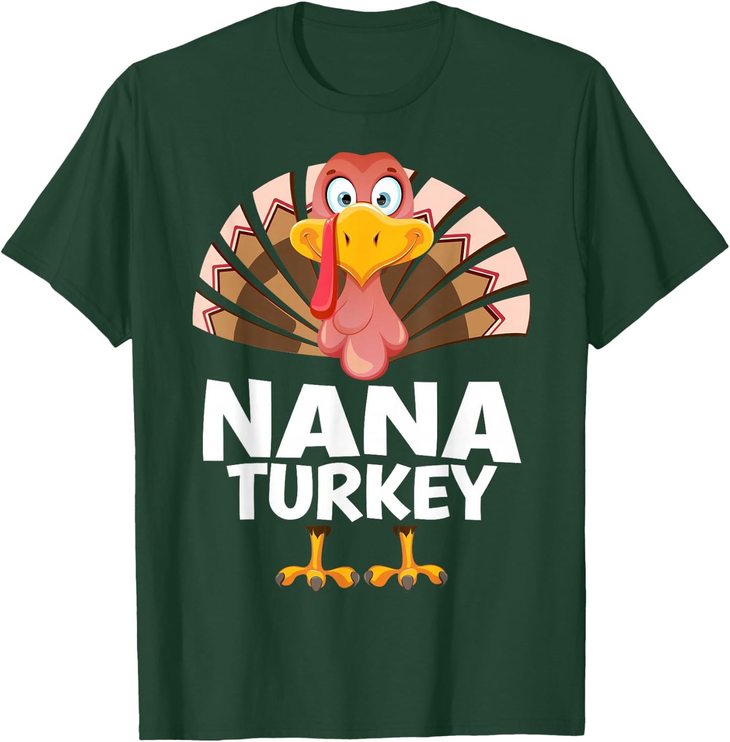 Thanksgiving Nana Turkey Matching Pajama T-Shirt - T-Shirt | Forest