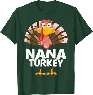 Thanksgiving Nana Turkey Matching Pajama T-Shirt - T-Shirt | Forest