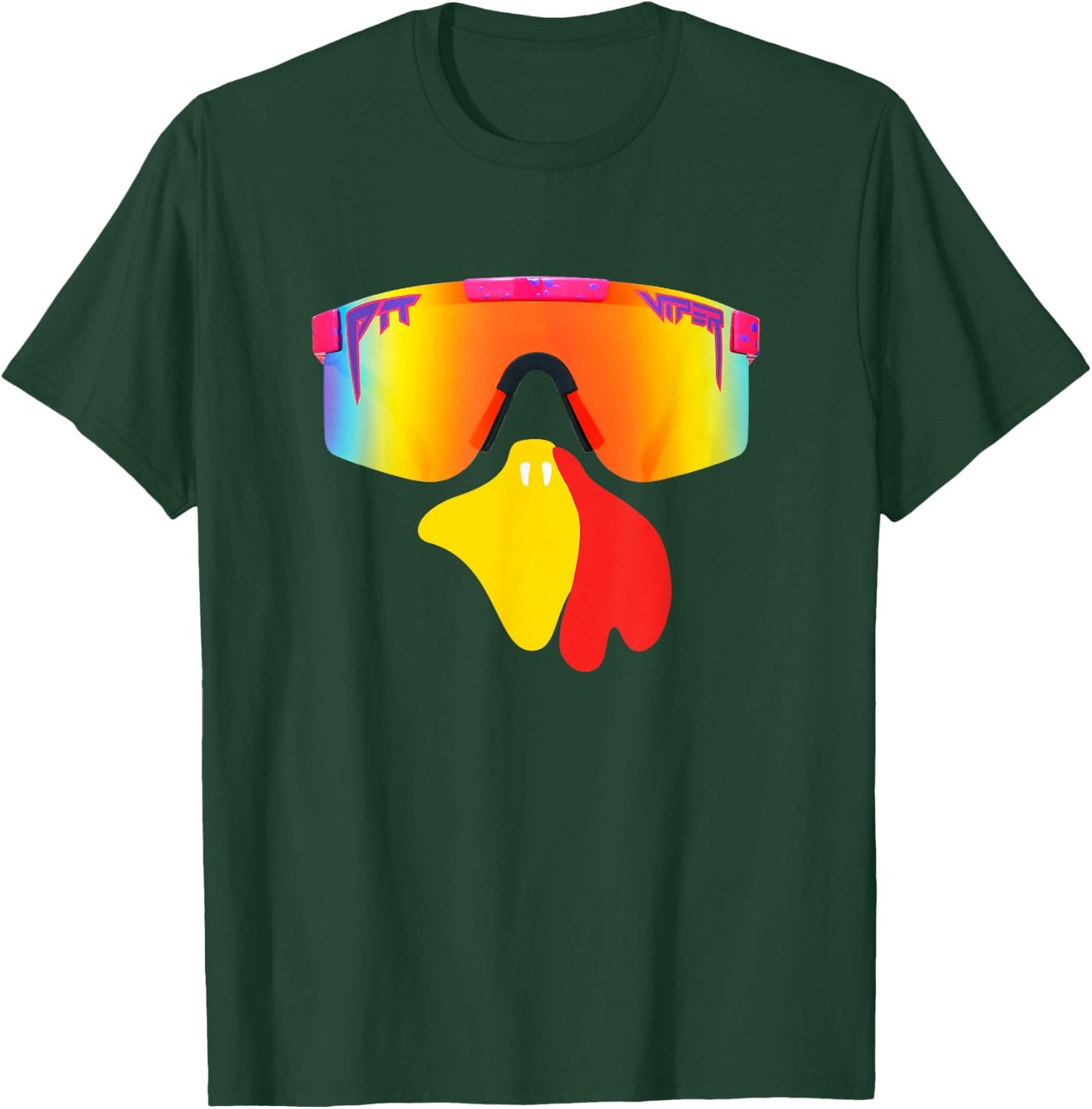 Rizzy Turkey with Cool Shades Funny Thanksgiving Boys T-Shirt - T-Shirt | Forest