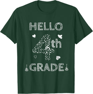 Back To School 4th Grade shirt hello fourth grade music T-Shirt - T-Shirt | Forest