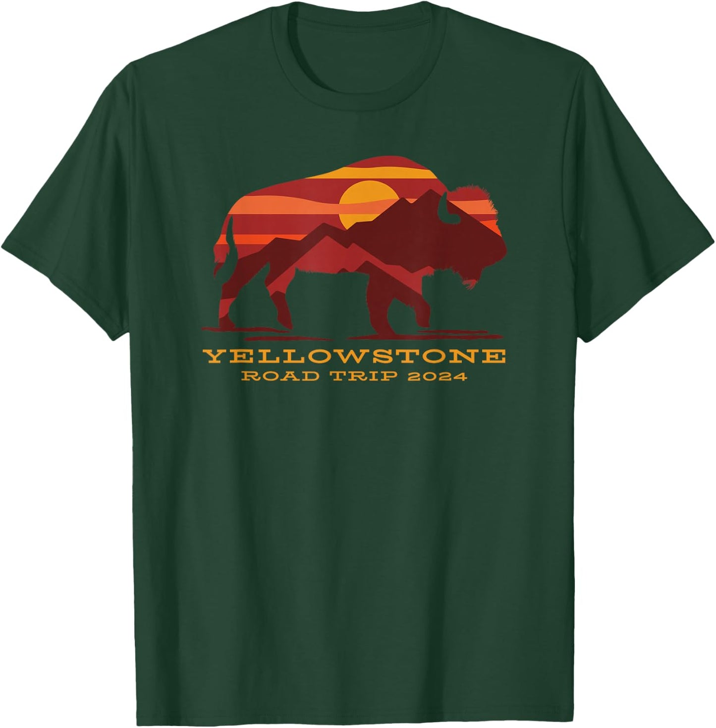 Yellowstone National Park Family Road Trip 2024 Matching T-Shirt - T-Shirt | Forest