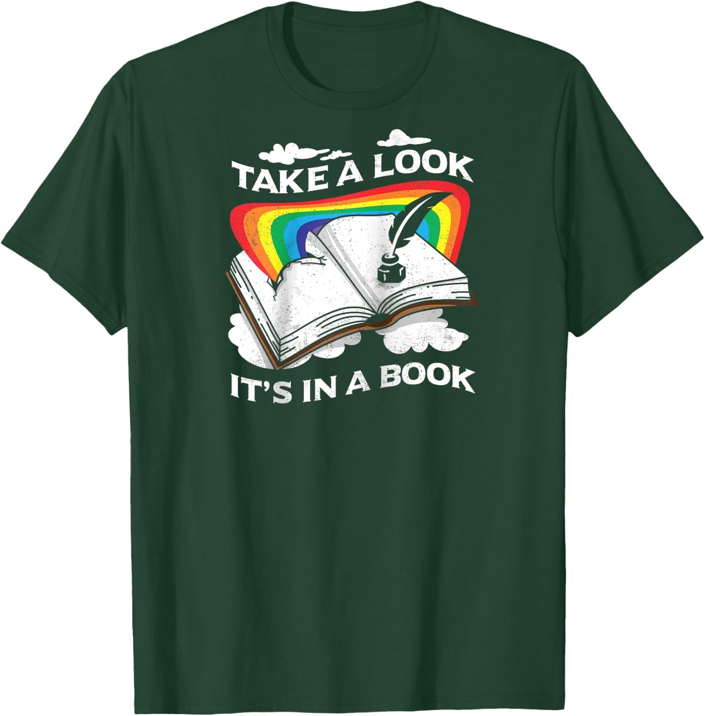 Love Reading Love Rainbows Gift Retro Rainbow Design Raglan Baseball T-Shirt - T-Shirt | Forest