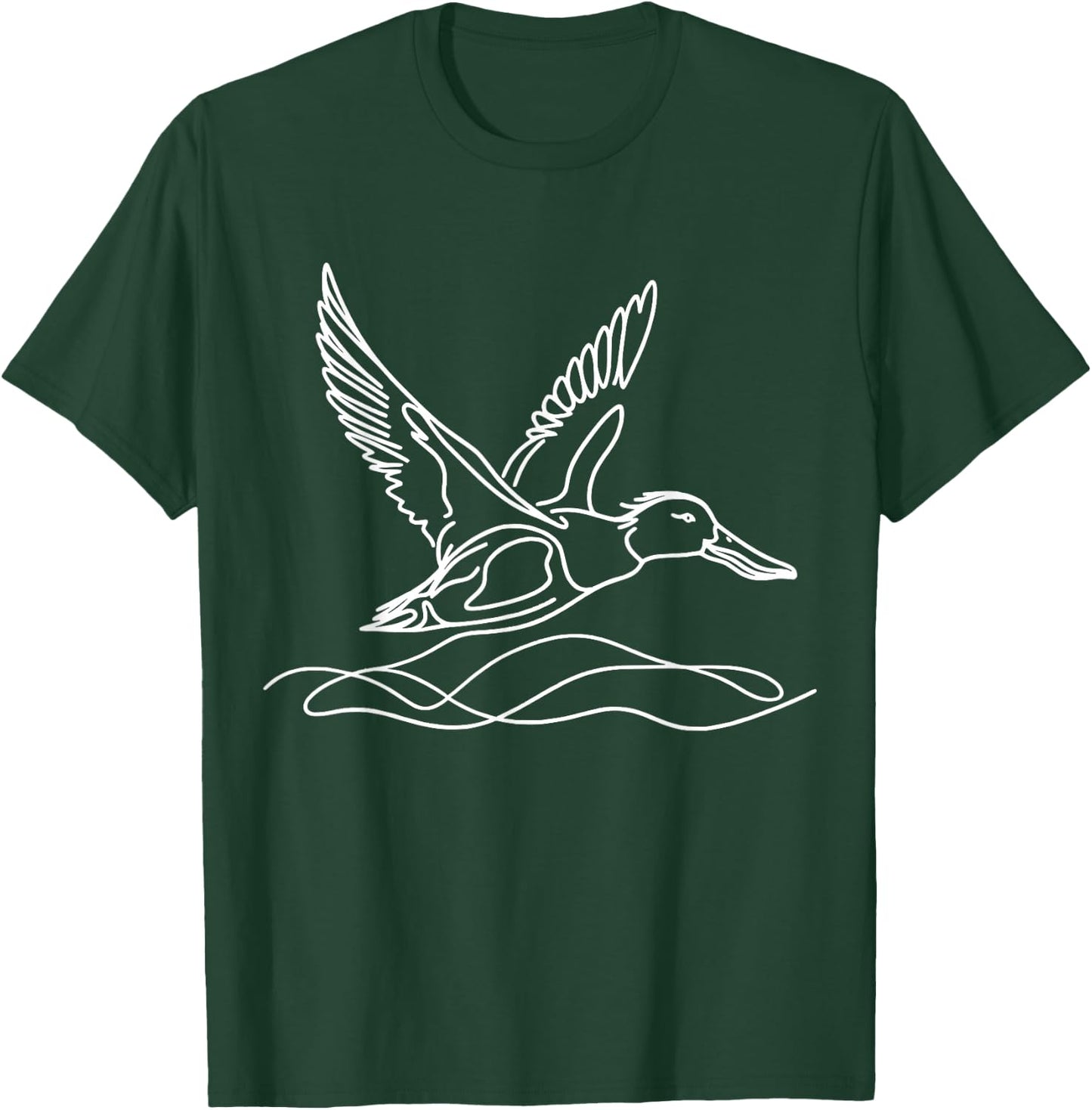 Northern Shoveler Duck Line Art Drawing T-Shirt - T-Shirt | Forest