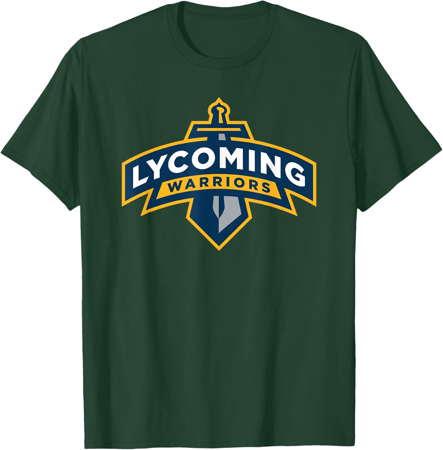 Lycoming Warriors Sword & Shield Logo Lycoming College T-Shirt - T-Shirt | Forest
