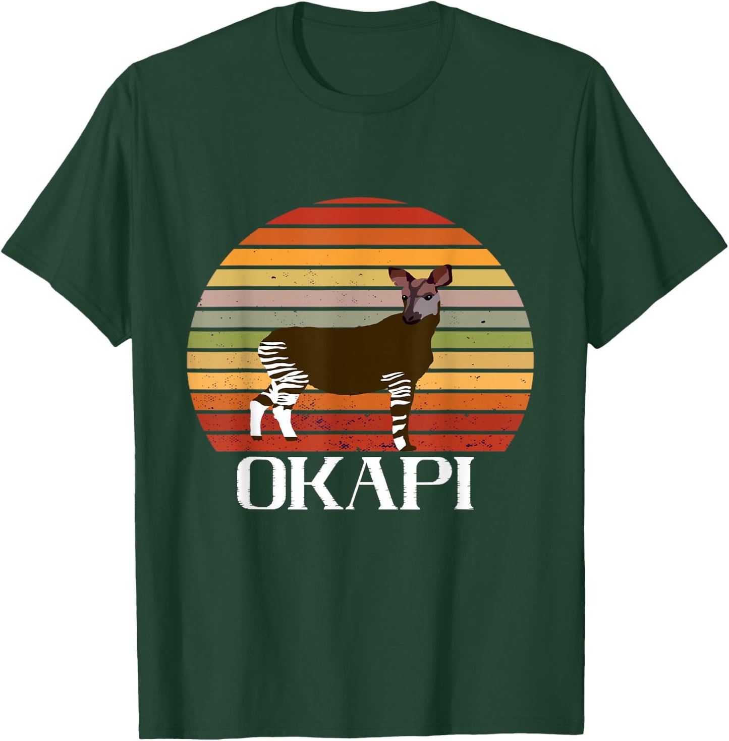 Retro Funny Okapi Vintage Forest Giraffe Okapi Lover Okapi T-Shirt - T-Shirt | Forest