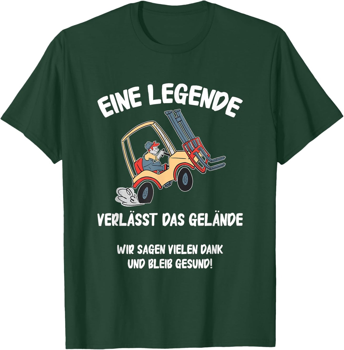with German Text "Eine Legende Verlässt das gelände Rente Lagerist", black T-Shirt - T-Shirt | Forest