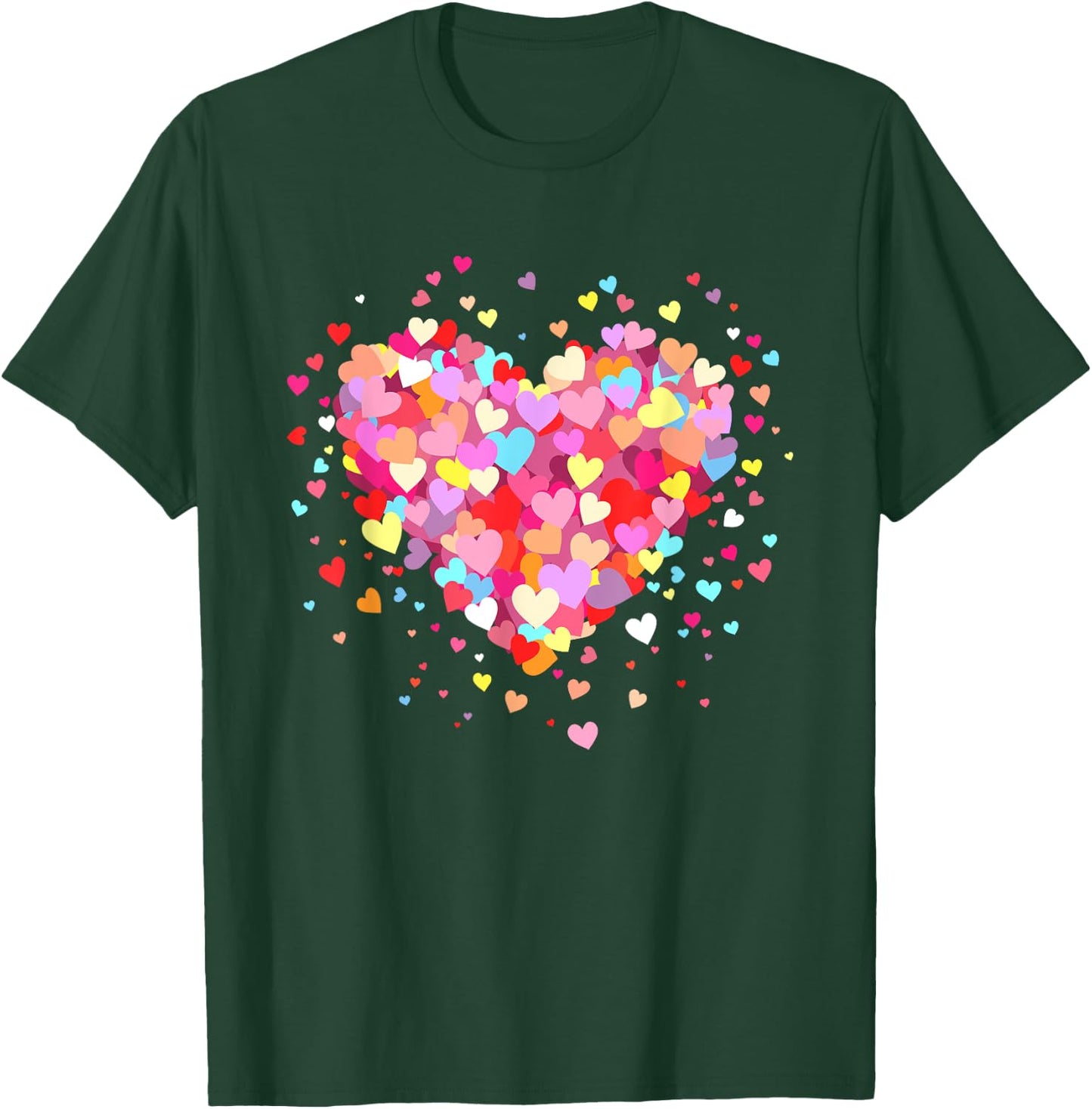 Heart Design Colourful Confetti Hearts Valentine's Day , black T-Shirt - T-Shirt | Forest