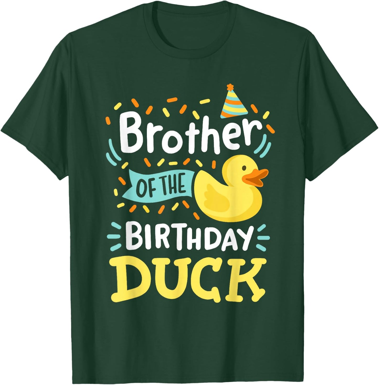 Kids Birthday Duck Crew Gear Brother Of The Birthday Duck Boy Rubber Duck Bday Family T-Shirt - T-Shirt | Forest