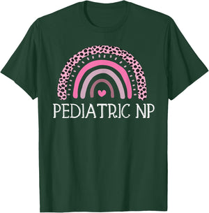 Leopard Rainbow Nurse Shirt, Boho Pediatric NP T-Shirt - T-Shirt | Forest