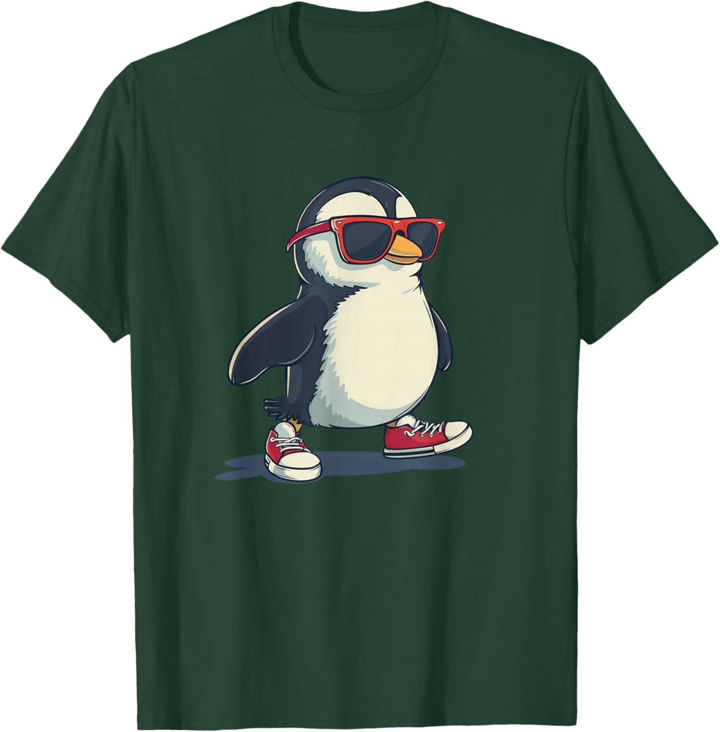 Lustiger Pinguin mit coolen Schuhen und Sonnenbrille T-Shirt - T-Shirt | Forest