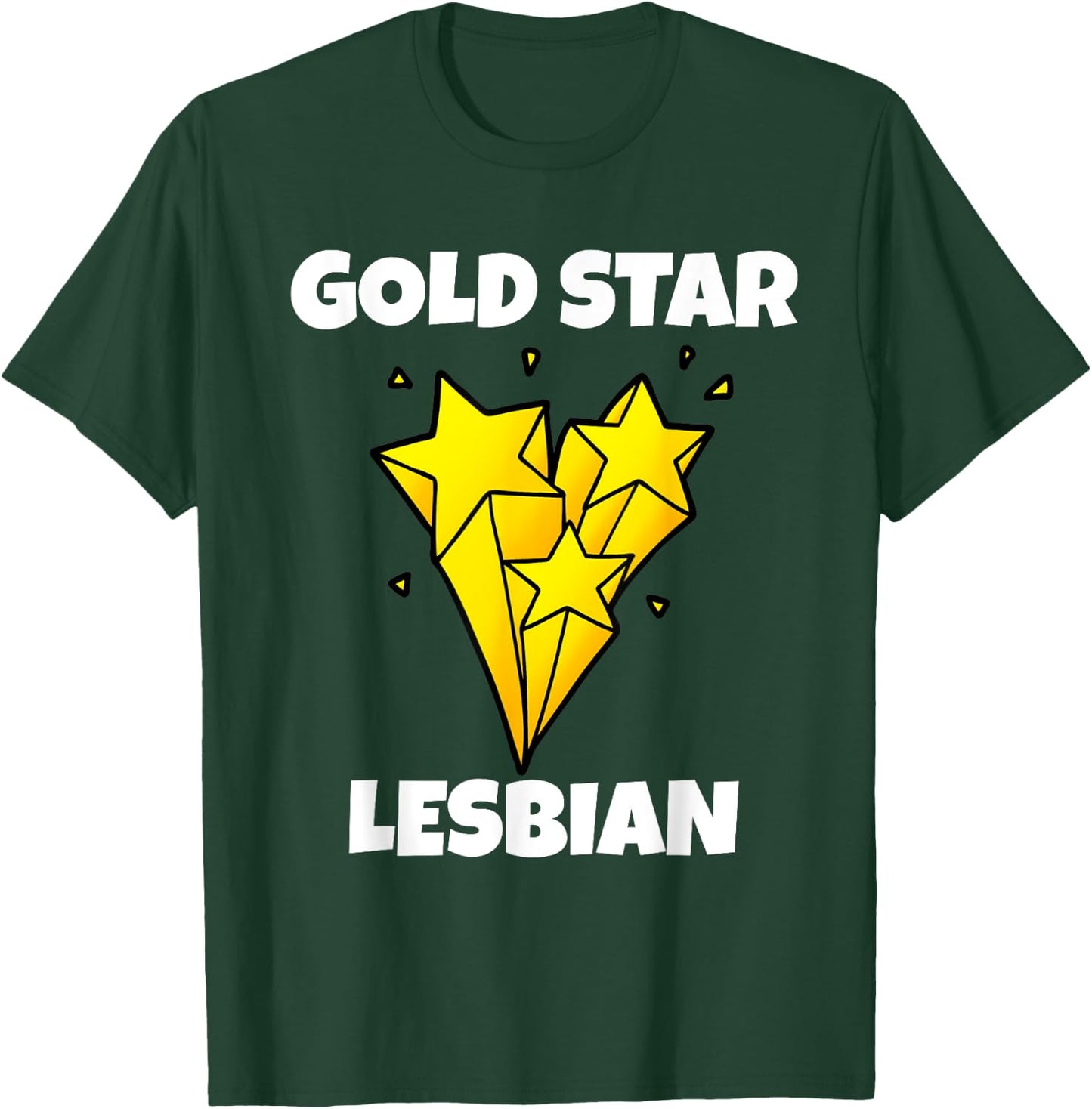 Funny Gold Star Lesbian Novelty Gay Pride Shirt T-Shirt - T-Shirt | Forest