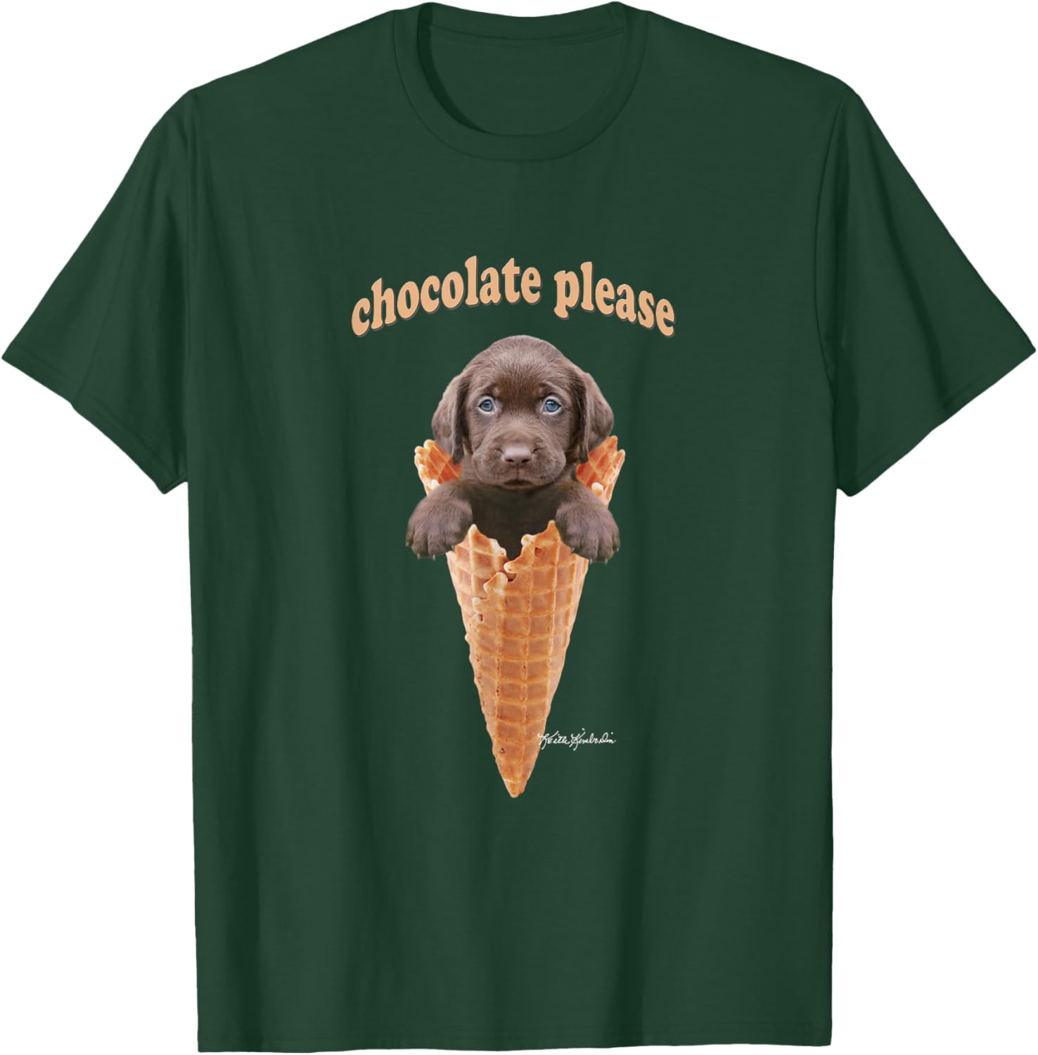 Chocolate Lab Puppy Ice Cream Cone Cute Dog Men Women Girls Kids T-Shirt - T-Shirt | Forest