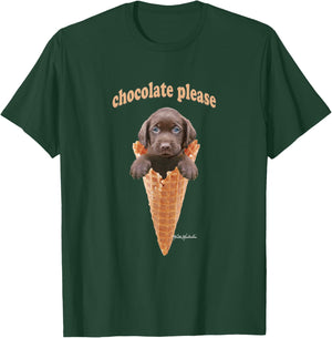 Chocolate Lab Puppy Ice Cream Cone Cute Dog Men Women Girls Kids T-Shirt - T-Shirt | Forest