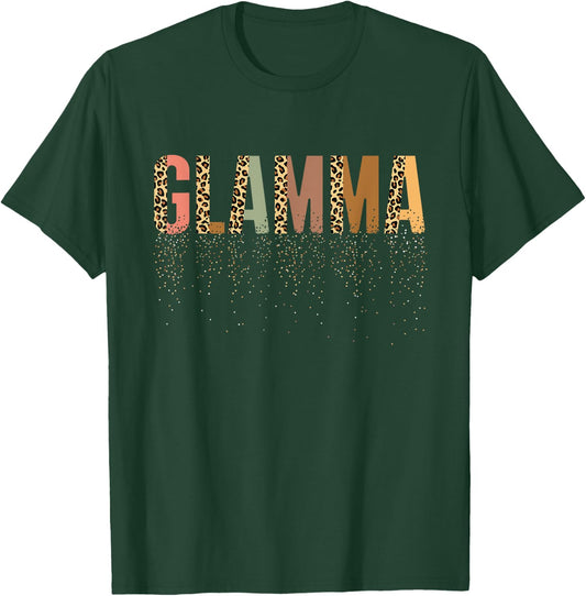 Glamma - Leopard Design Mother's Day Mother Grandma Mama Mom T-Shirt - T-Shirt | Forest