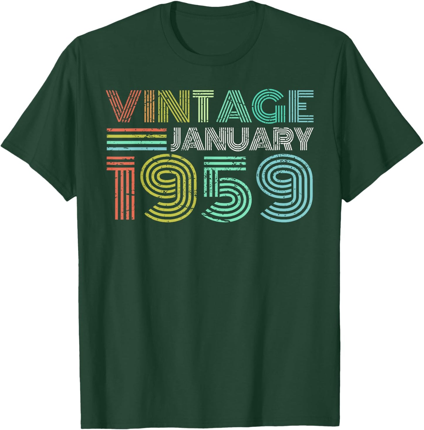 Vintage January 1959 Retro Born in January 1959 T-Shirt - T-Shirt | Forest