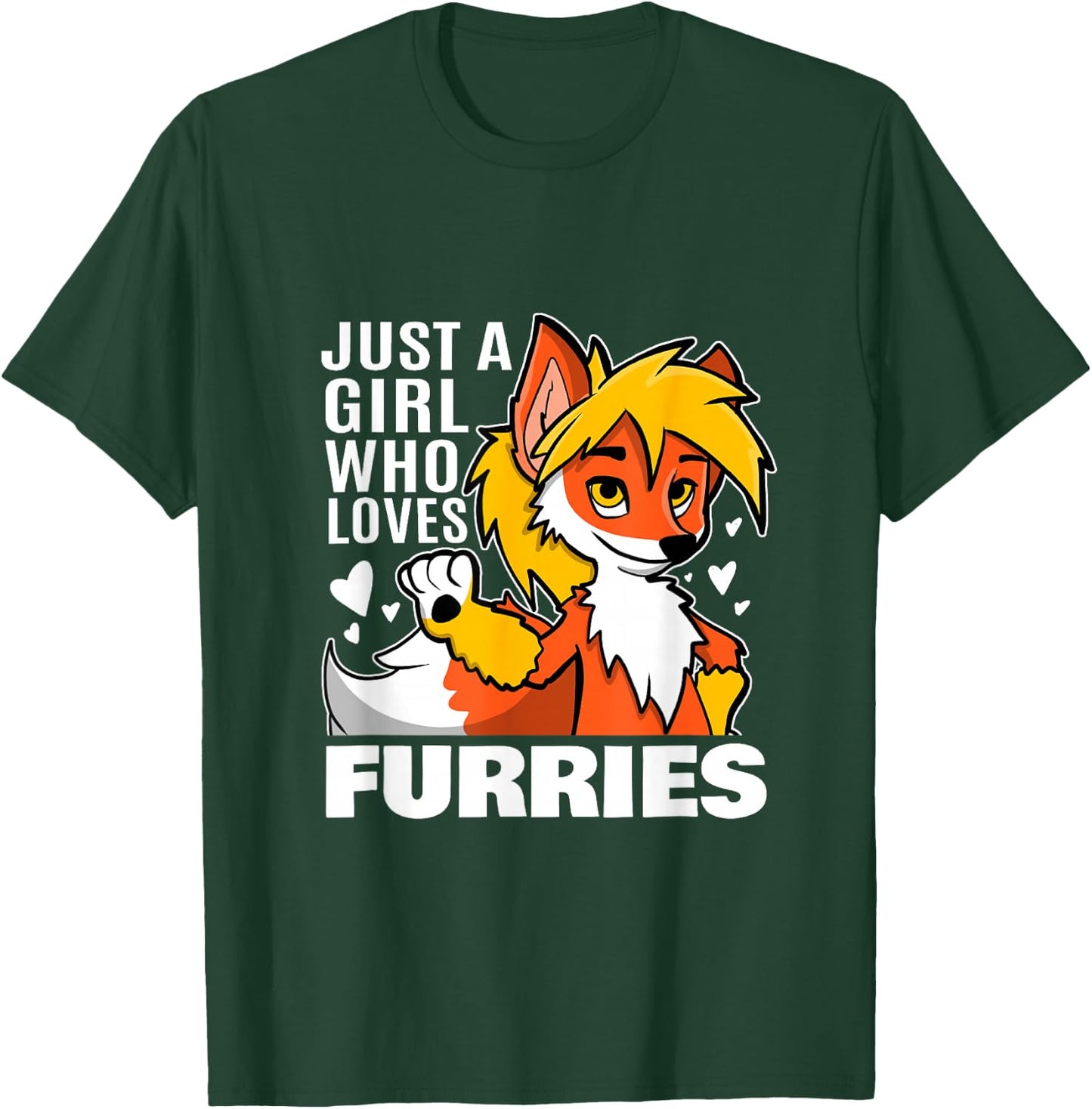 Just A Girl Who Loves Furries Fursuit Fox Fox T-Shirt - T-Shirt | Forest