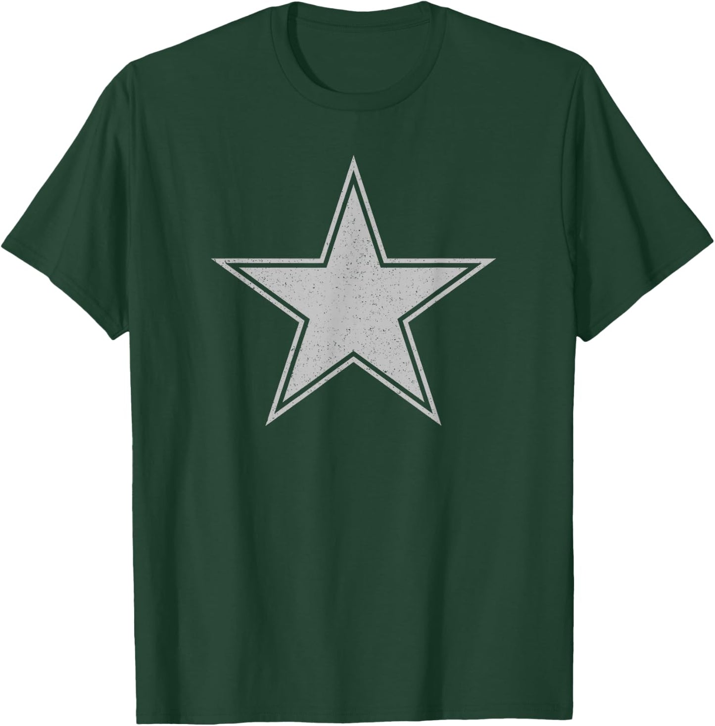 Silver Star on a , black T-Shirt - T-Shirt | Forest