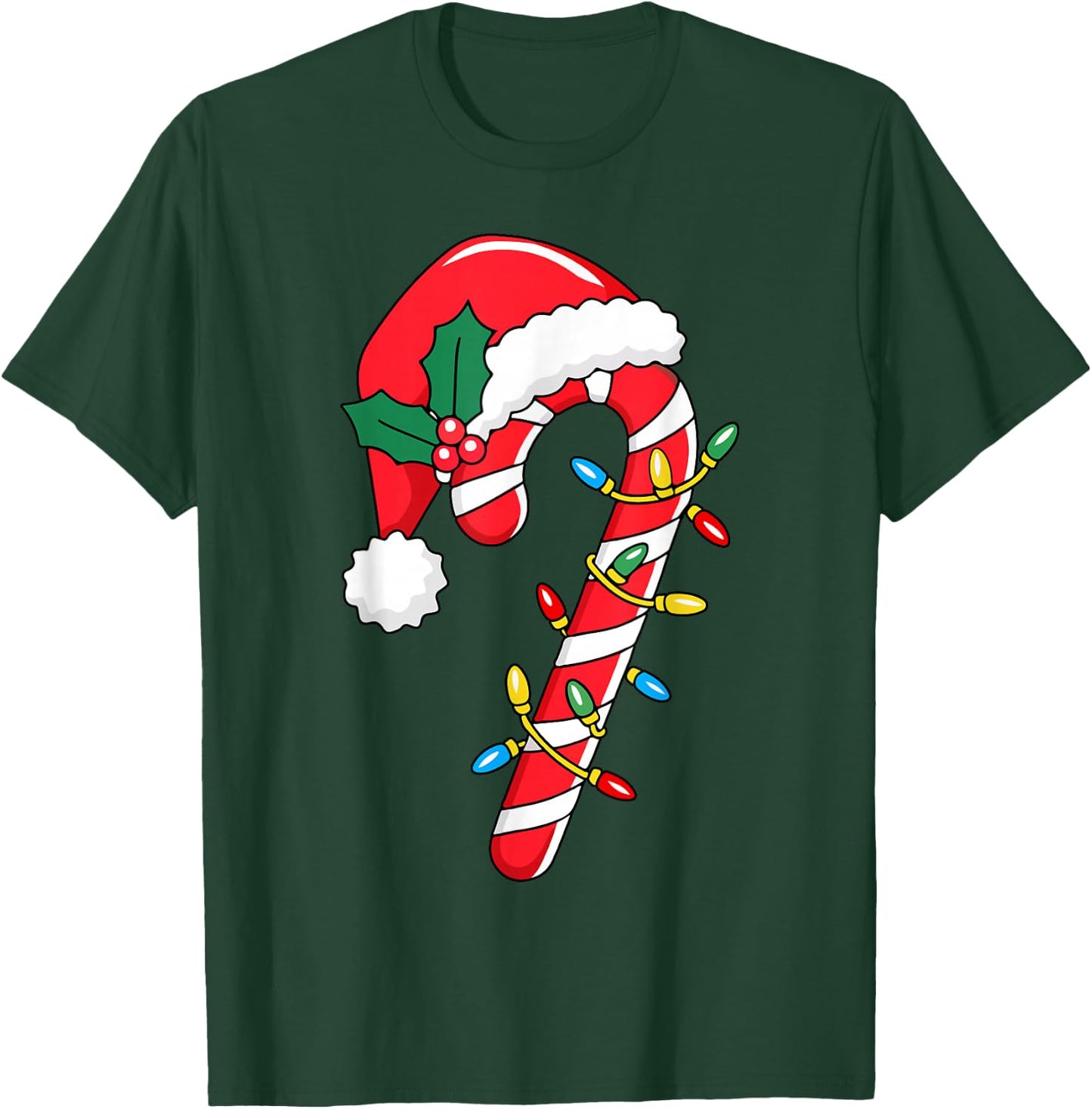 Christmas Candy Cane Santa Xmas Kids Toddler Youth Women Men T-Shirt - T-Shirt | Forest
