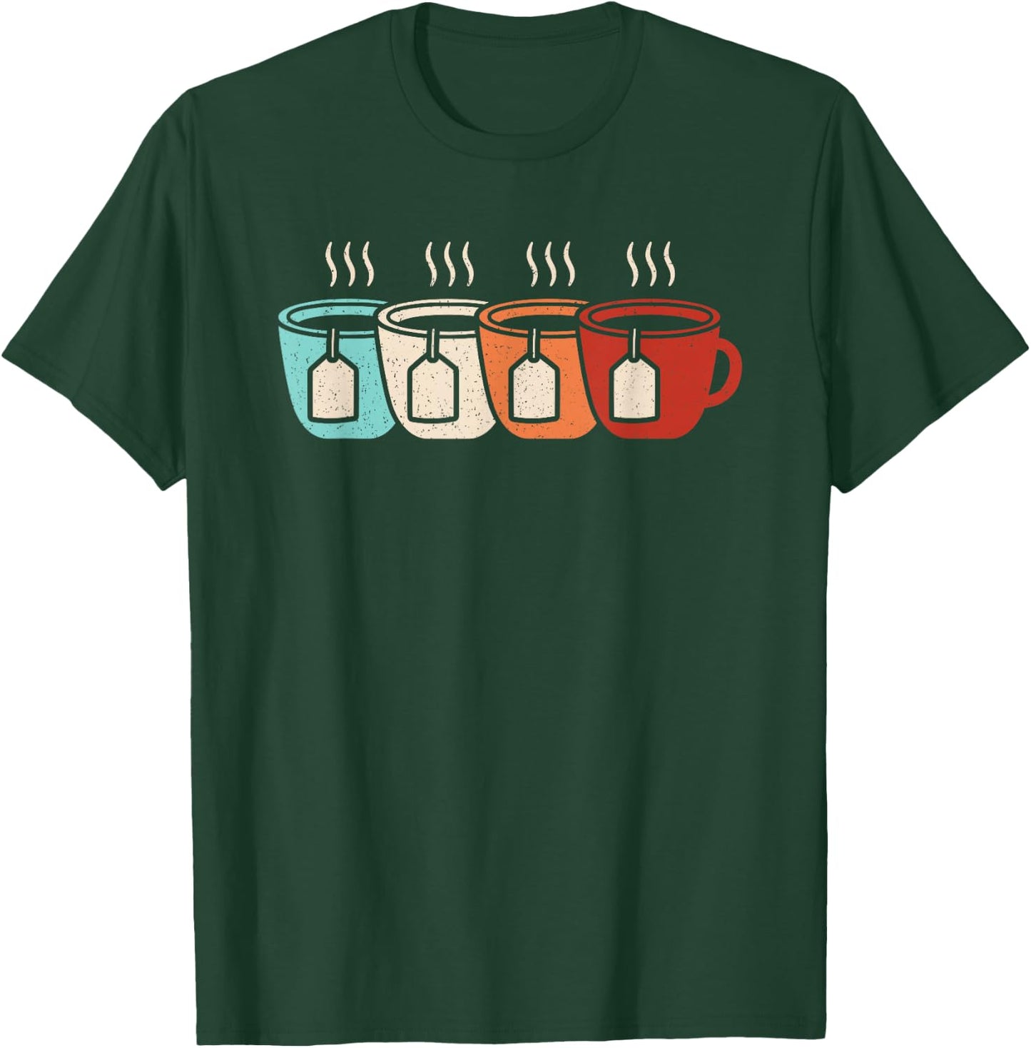 Retro Tea Cup Vintage Tea Lovers Tea Women Men T-Shirt - T-Shirt | Forest