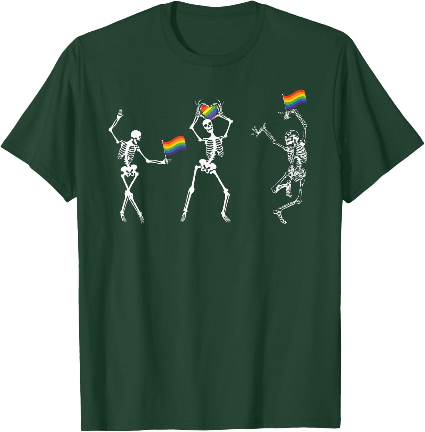 Skeleton Dance LGBT Lesbian Gay Bisexual Trans Pride Rainbow T-Shirt - T-Shirt | Forest