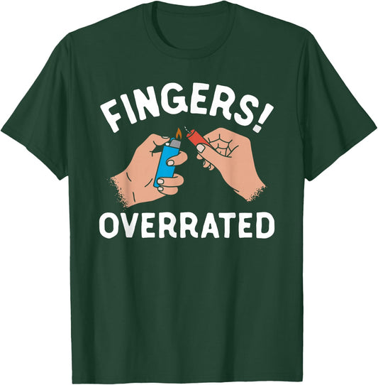 4th of July Funny Fingers Overrated Fireworks T-Shirt - T-Shirt | Forest