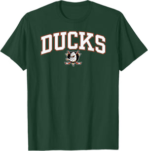 Anaheim Ducks Arch Over Dark Heather NHL Officially Licensed T-Shirt - T-Shirt | Forest