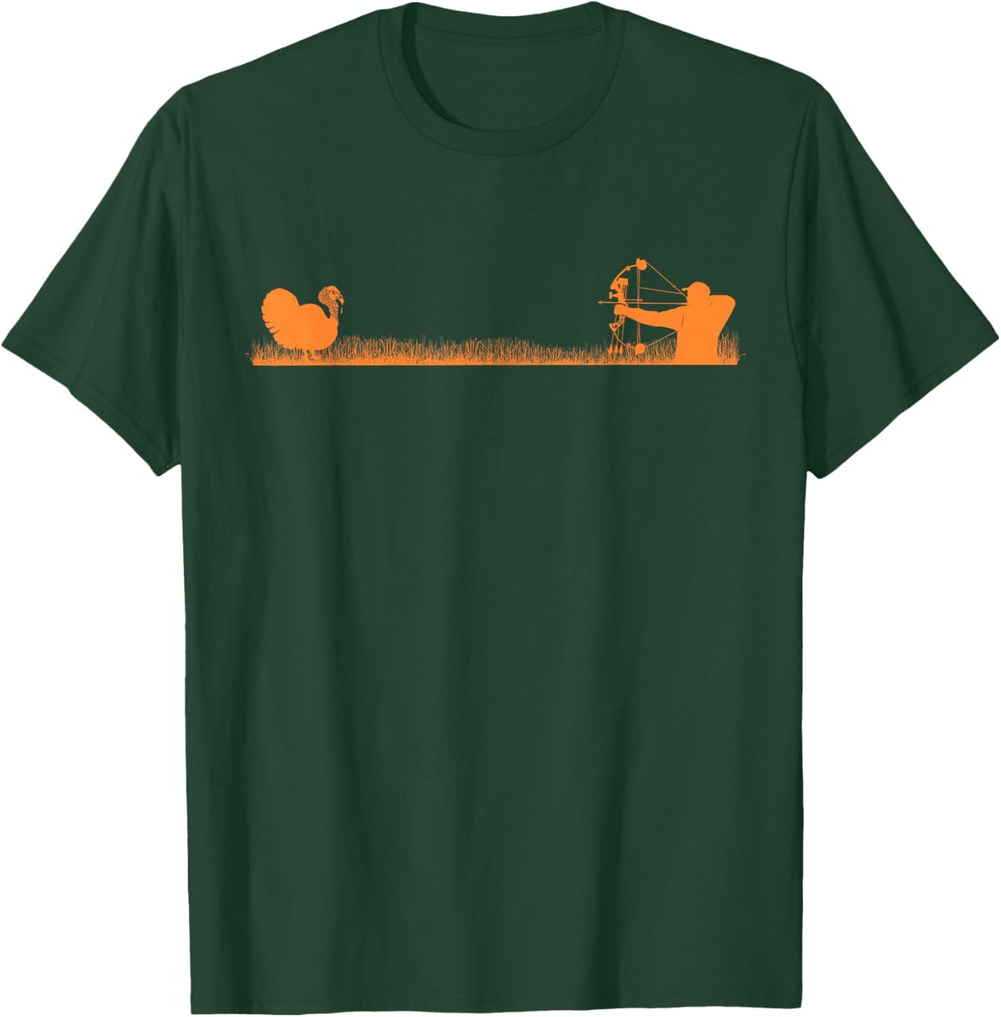 Turkey Bowhunt Compound Bow Hunting Graphic Hunter T-Shirt - T-Shirt | Forest