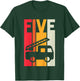 Fire Truck 5th Birthday Boys Firefighter Fireman 5 Years T-Shirt - T-Shirt | Forest