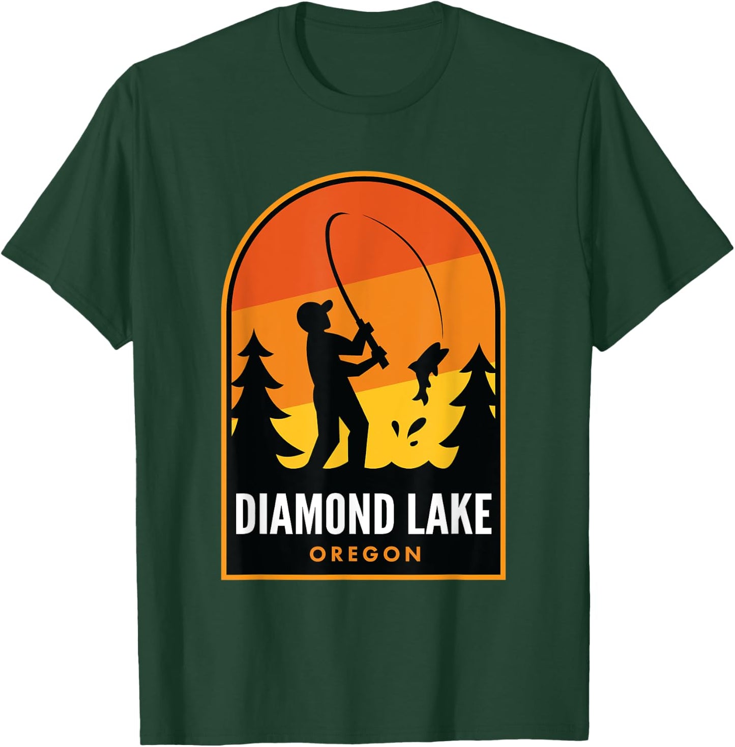 Diamond Lake Oregon Fishing T-Shirt - T-Shirt | Forest