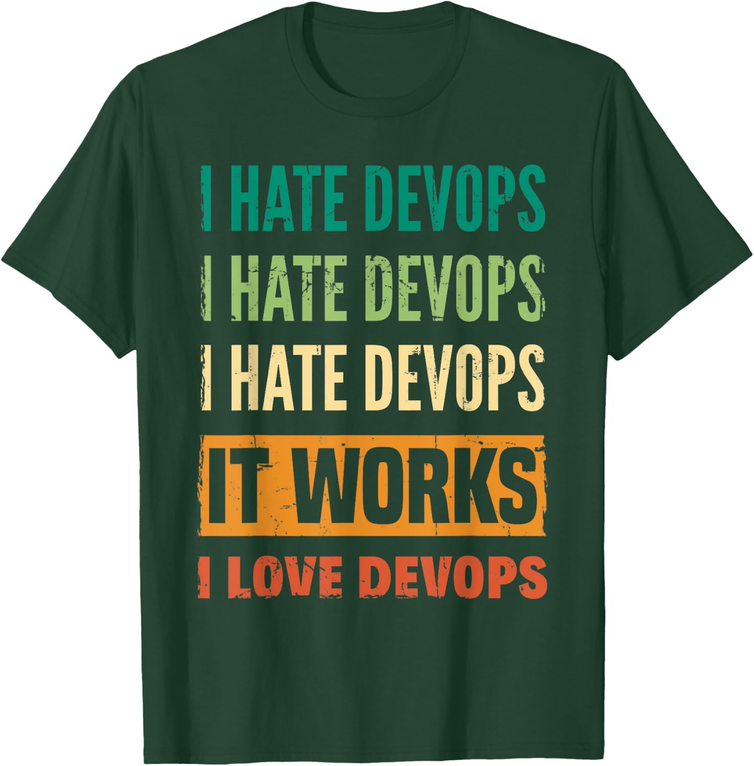 DevOps Engineer Cloud Computing I Hate DevOps I Love DevOps T-Shirt - T-Shirt | Forest