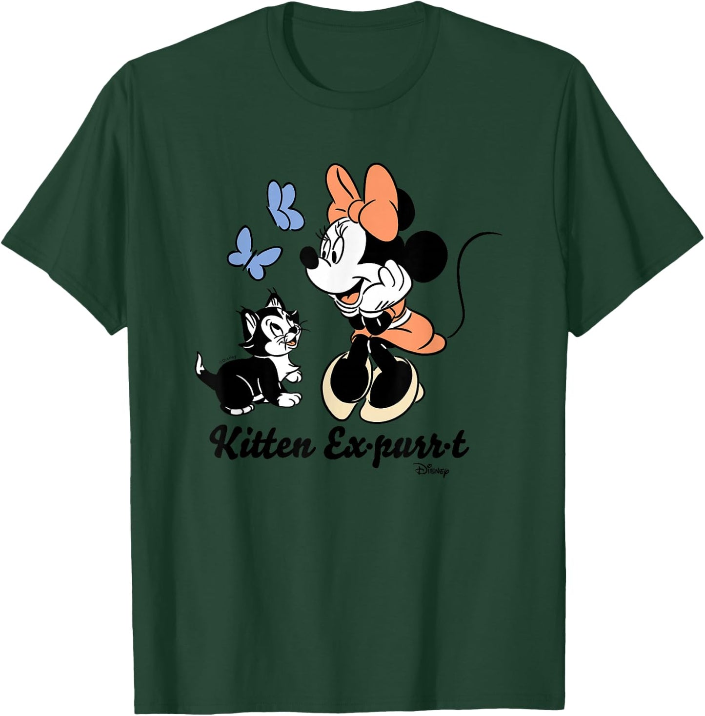 Minnie Mouse - Figaro Kitten Expurrt With Butterflies T-Shirt - T-Shirt | Forest
