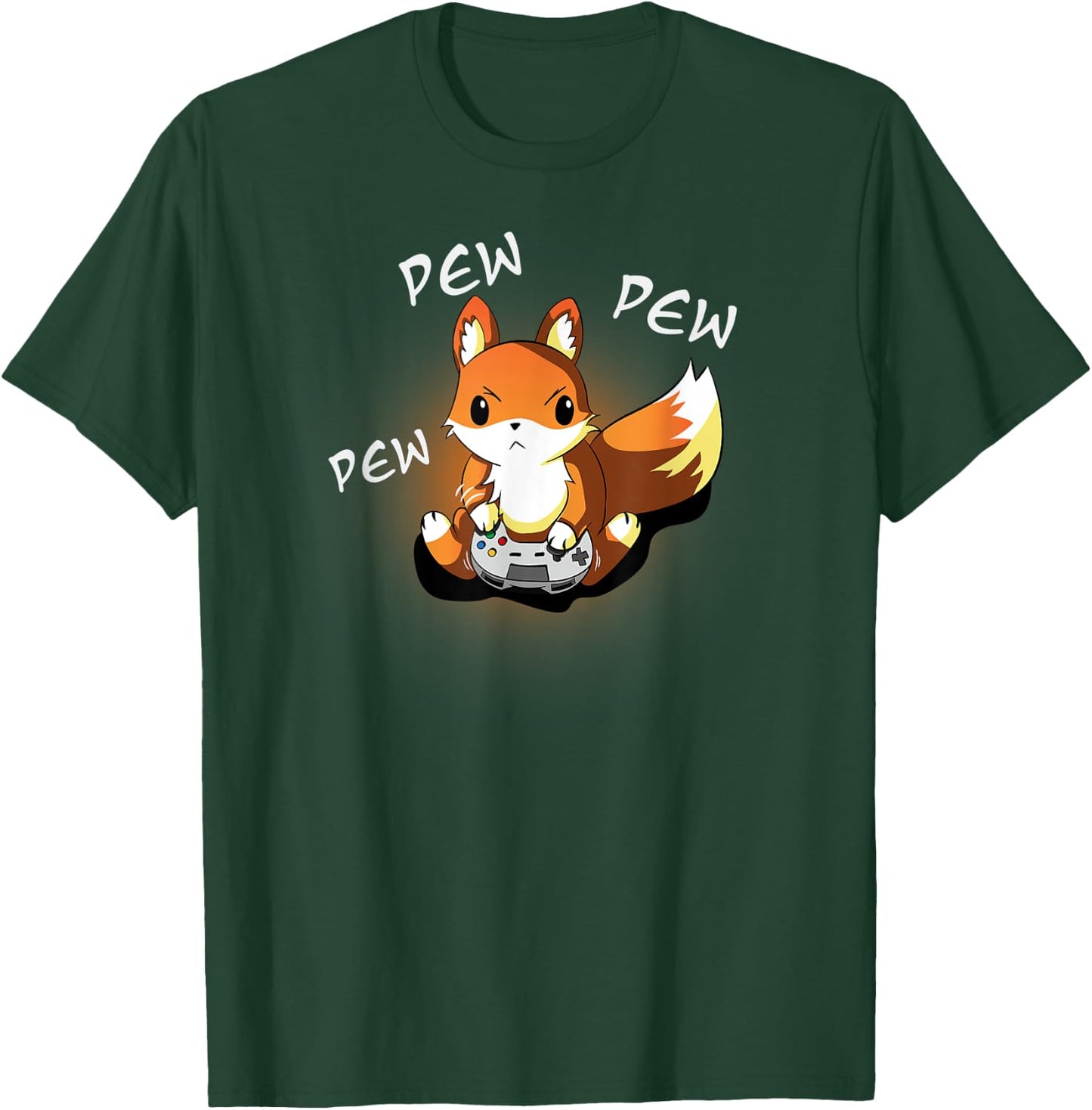 Angry Gamer Fox, Kawaii Funny Cute Gaming Design T-Shirt - T-Shirt | Forest