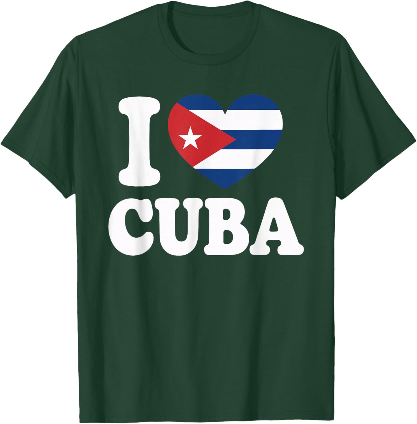 I Love Cuba Cuban Flag Heart T-Shirt - T-Shirt | Forest